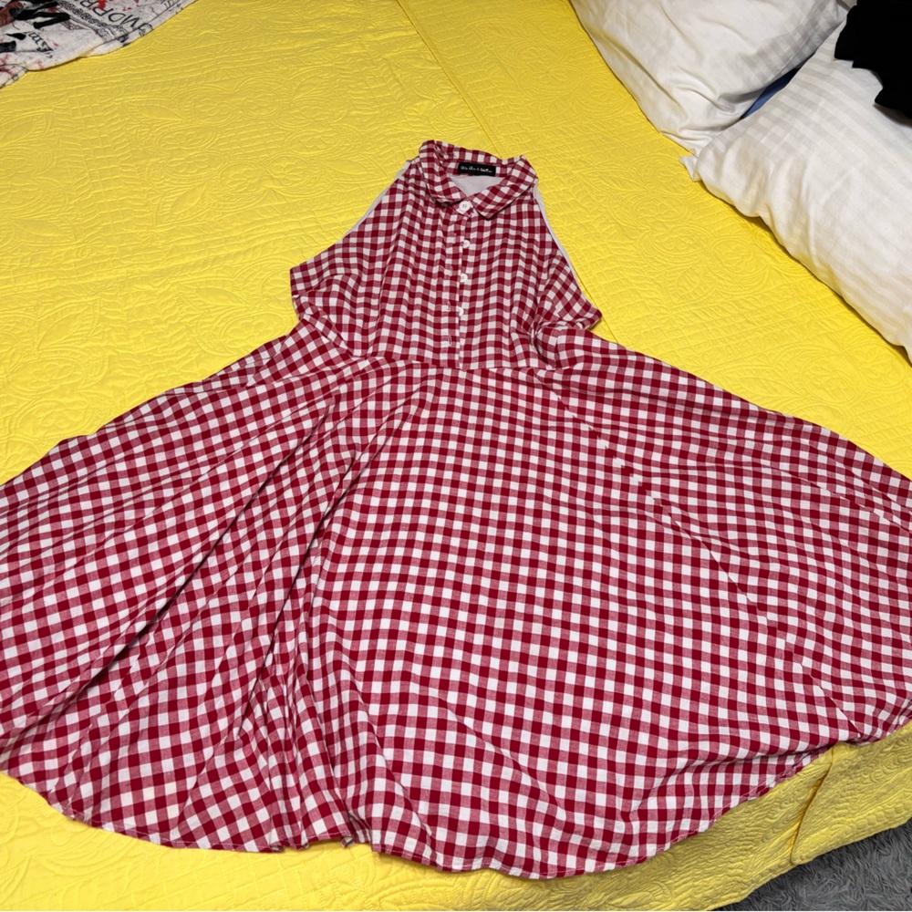 Red and White Checkered Dress